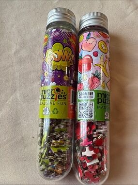 Fruit & Pow! Puzzle Tube Set — Pink and Purple Jigsaw Tubes
